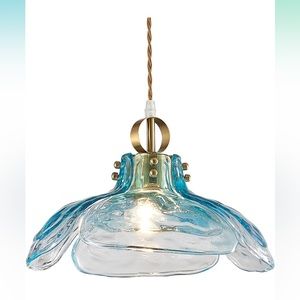 Blue glass pendant retro light